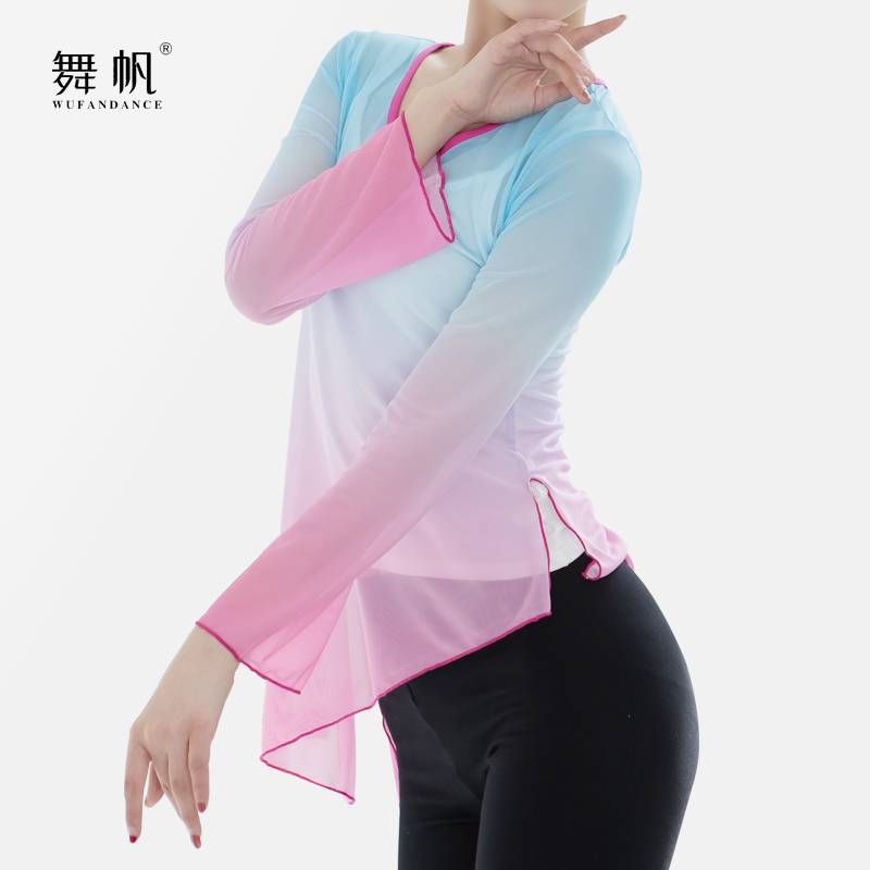 Classical dance clothing women's elegant shirt dancing clothing national modern dance body rhyme gauze Chinese style z teacher practice