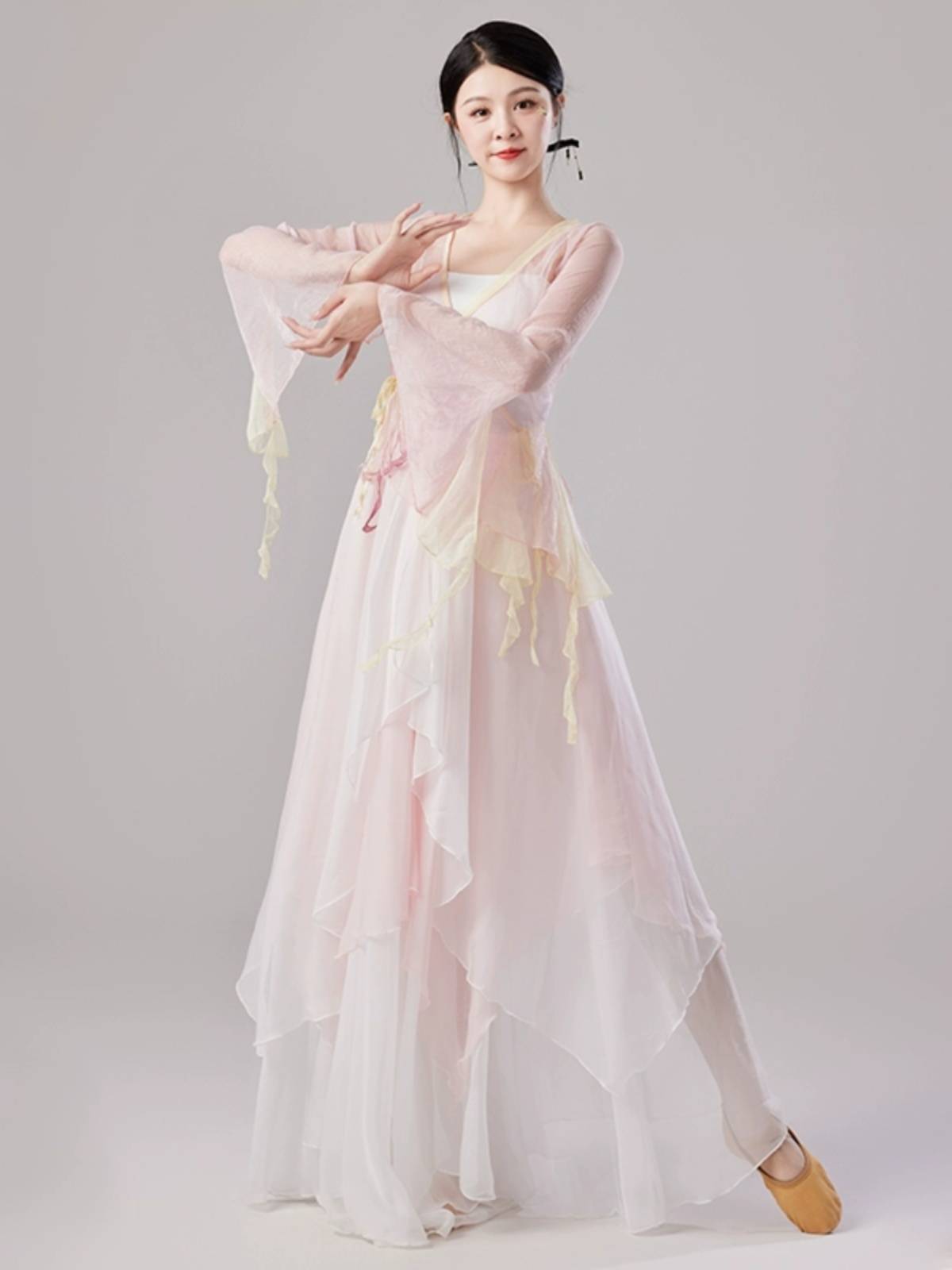 Classical Dance Performance Server Women's Pants Skirts, Fairy Dance Dance Chinese Dance Net Sweaters Performance Performance Clothing