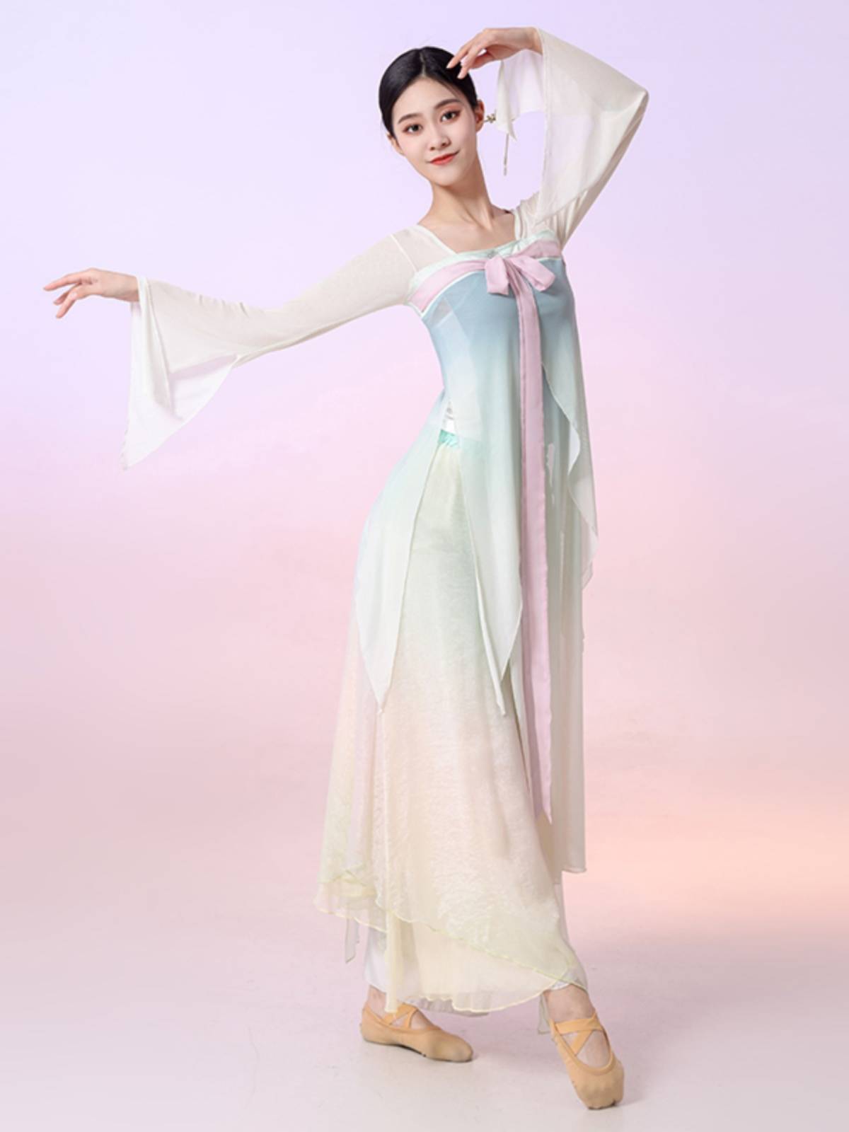 Classical dance yarn clothing body rhyme, extension, wide -leg pants, elegant female fan dance immortal, Chinese dance clothing performance clothing