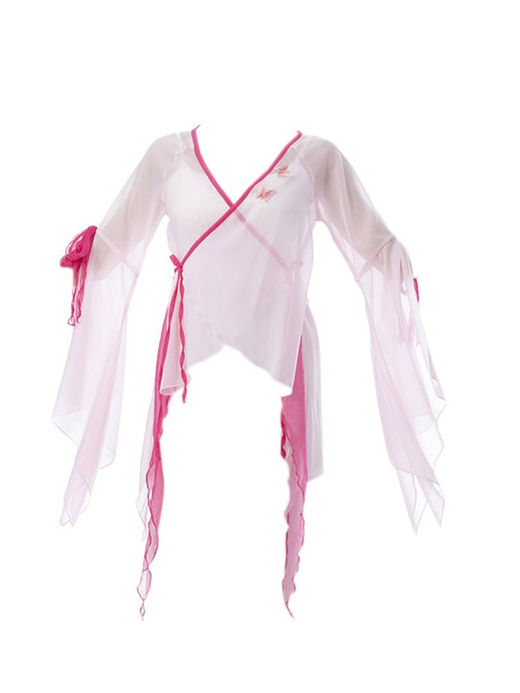 Classical dance clothing contrasting butterfly elegant gauze Chinese dance exercise karma jacket jacket ancient style performance service