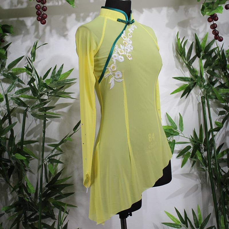 Classical dance body rhyme yae -yuzhou Yangge ethnic dance dance clothing art test yarn clothes stage performance clothing performance clothing