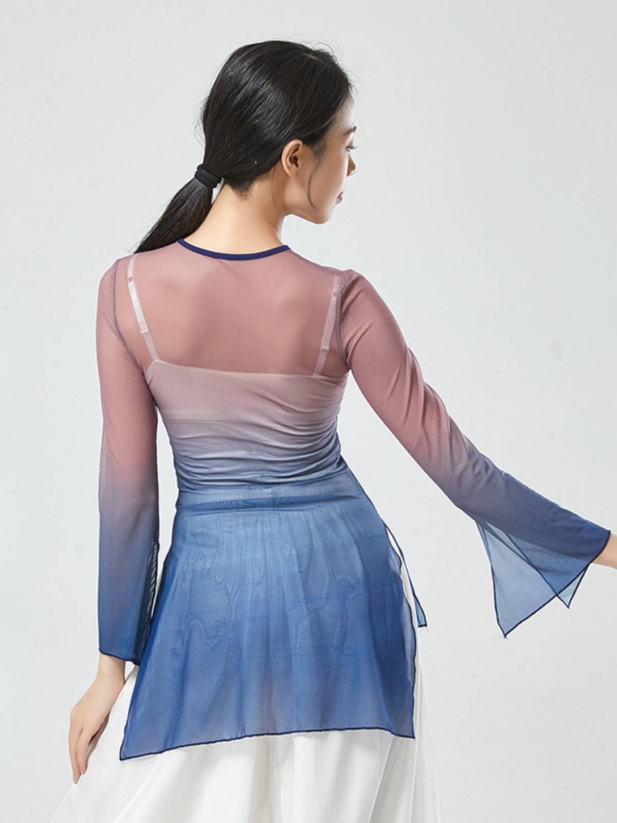 Classical dance clothing female elegant practice service new gradient art test performance clothing Chinese dance body rhyme dance gauze clothes