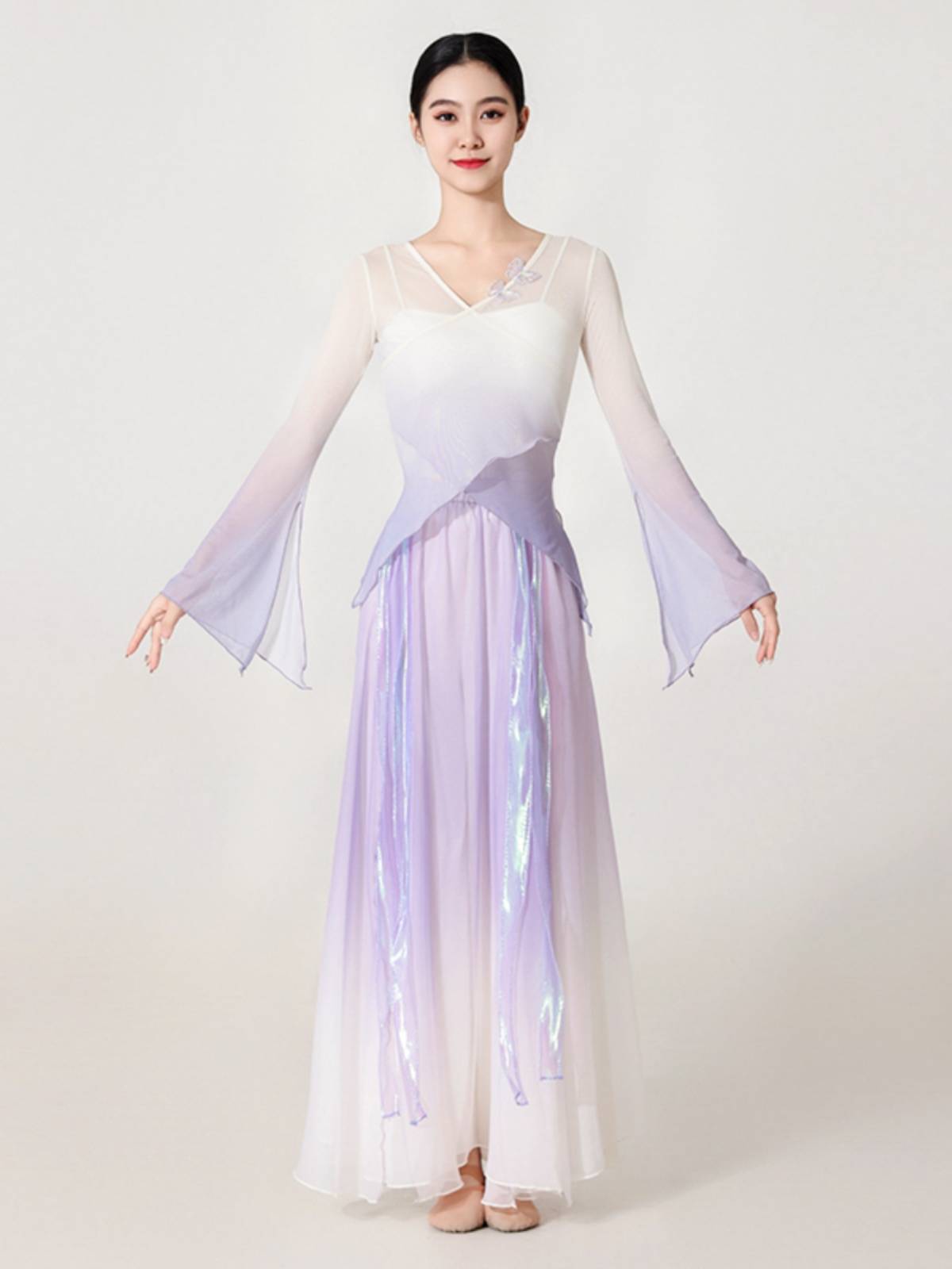 Classical dance clothing female body rhyme gradient jacket, rhyme, elegant immortal practice, Chinese dance performance clothing