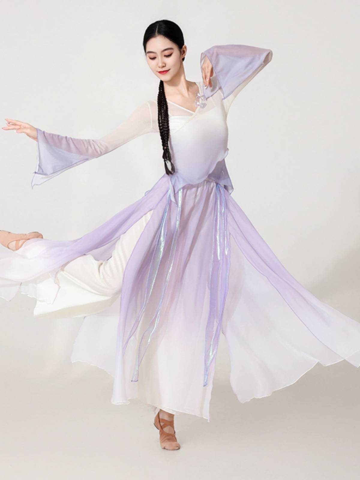 Classical dance clothing female body rhyme gradient jacket, rhyme, elegant immortal practice, Chinese dance performance clothing