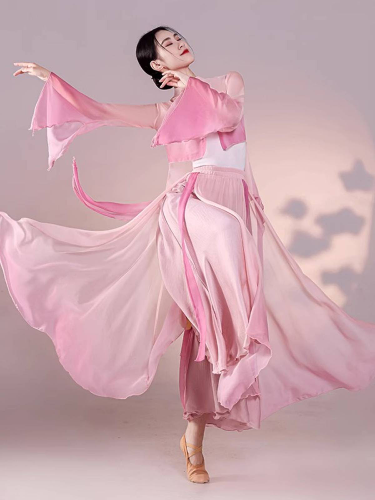 Classical dance clothing set female fairy, elegant ancient style gauze Chinese dance performance clothes practice clothes