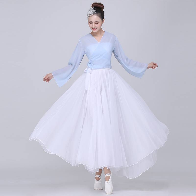 Classical dance exercise girl new Chinese style modern body dance clothing flowers elegant mango body rhyme gauze suit