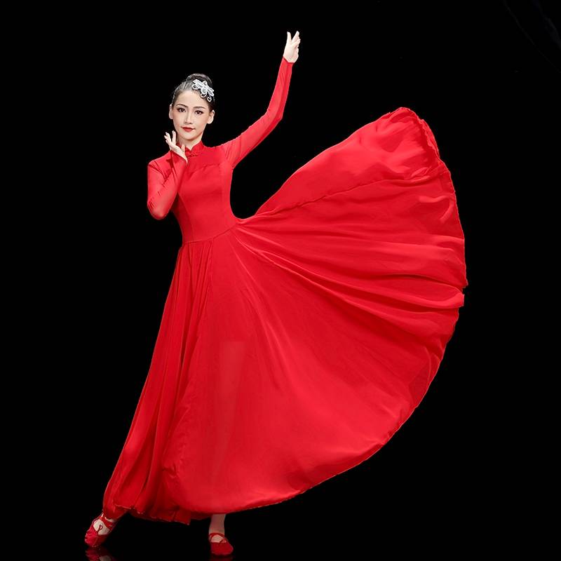 The new classical dance red opening N dance shows modern art test training, big dress, skirt, Wanjiang dance service