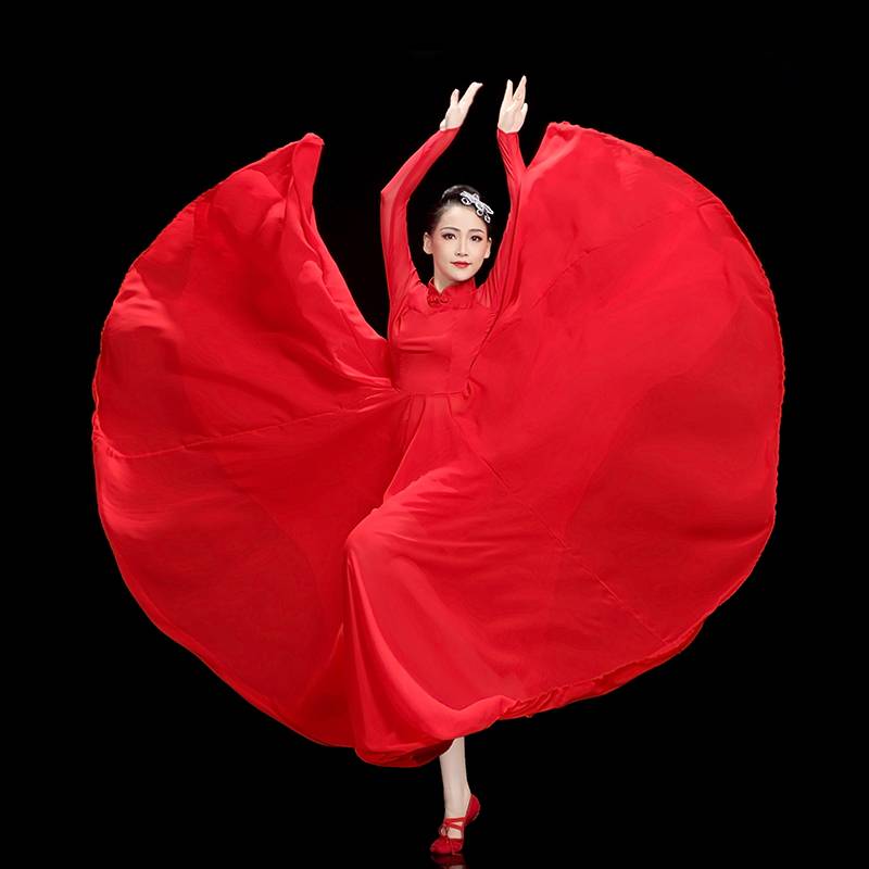 The new classical dance red opening N dance shows modern art test training, big dress, skirt, Wanjiang dance service
