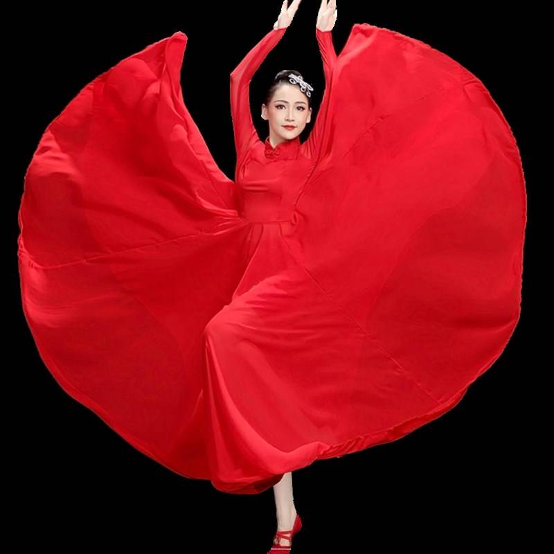 The new classical dance red opening N dance shows modern art test training, big dress, skirt, Wanjiang dance service