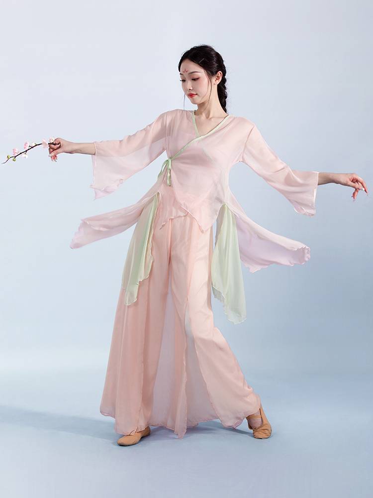 Classical dance clothing female elegant pink Hanfu body rhyme jacket Chinese dance fairy gauze dance dance performance suit