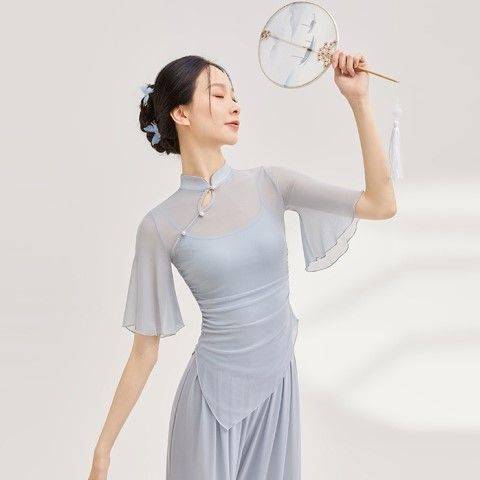 Chinese style classical dance practice table performance service girl elegant new Chinese style fairy net gauze top