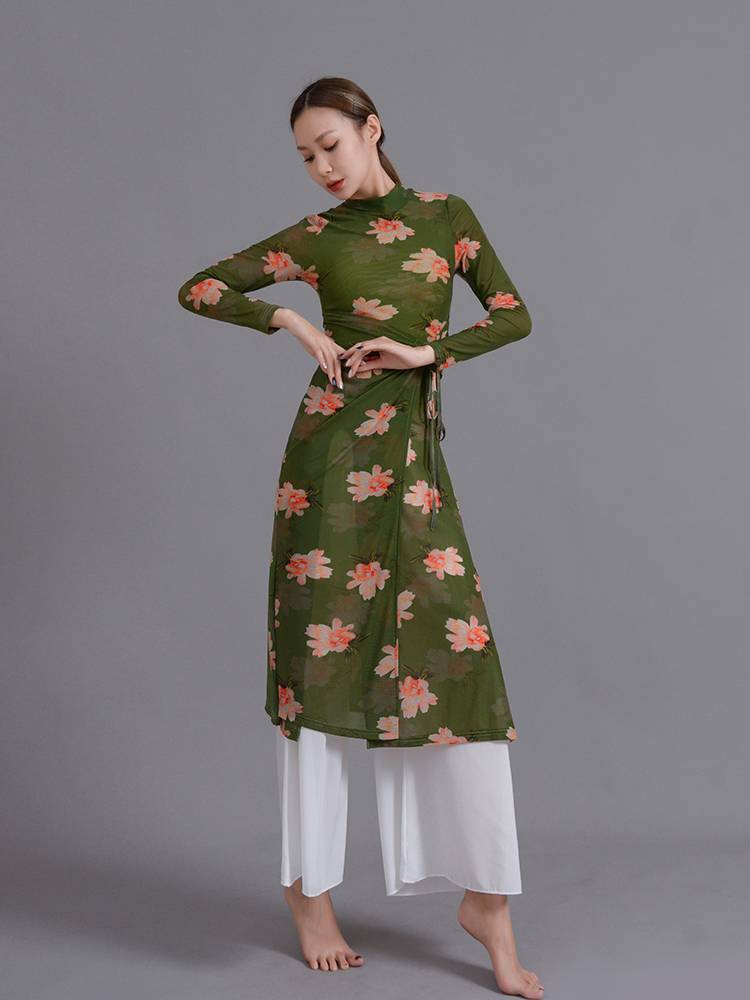 Classical dance body rhyme yae dance clothing female Chinese dance cheongsam practice service uniforms, passionate elegant shirt performance clothes