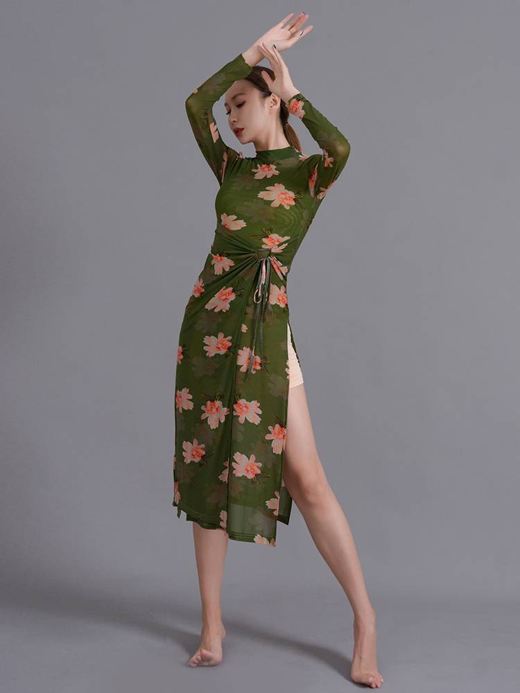 Classical dance body rhyme yae dance clothing female Chinese dance cheongsam practice service uniforms, passionate elegant shirt performance clothes