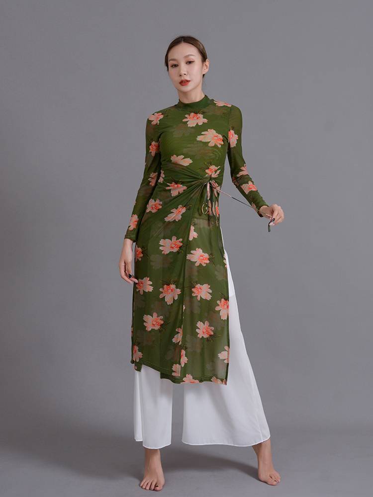 Classical dance body rhyme yae dance clothing female Chinese dance cheongsam practice service uniforms, passionate elegant shirt performance clothes