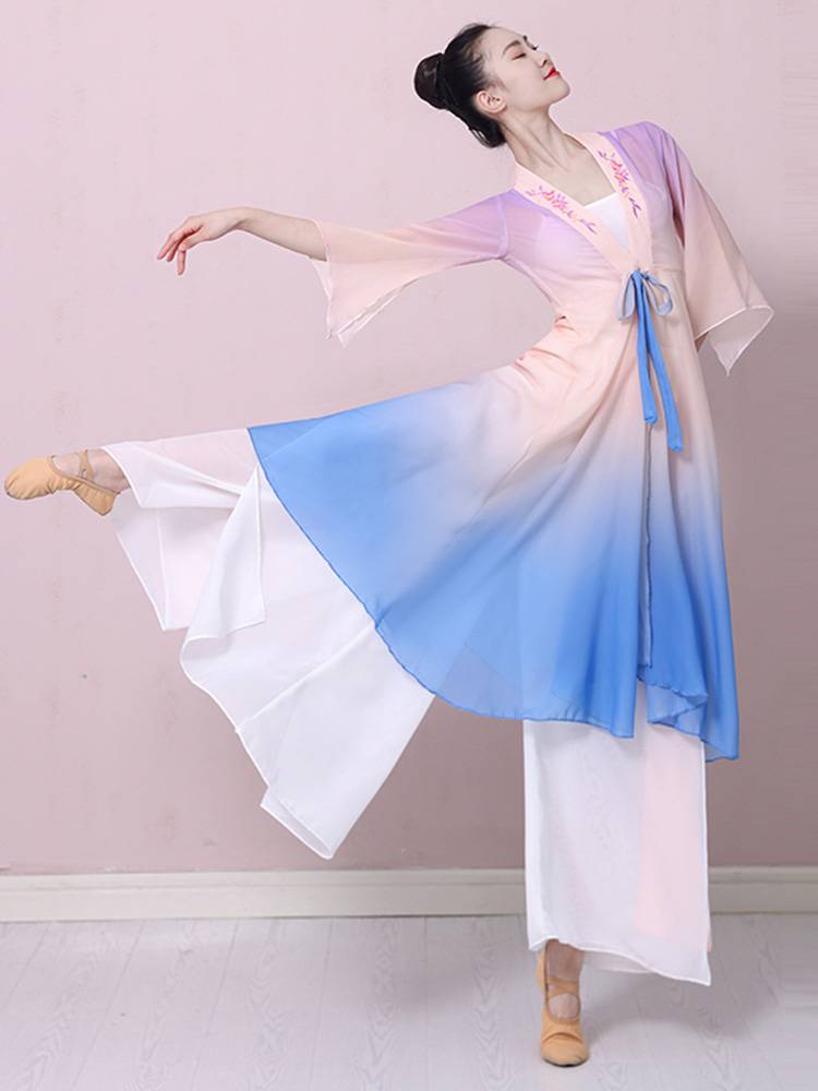 Classical dance clothing female elegant immortal top performance suit suits Chinese dance body rhyme gauze training girlfriend gown