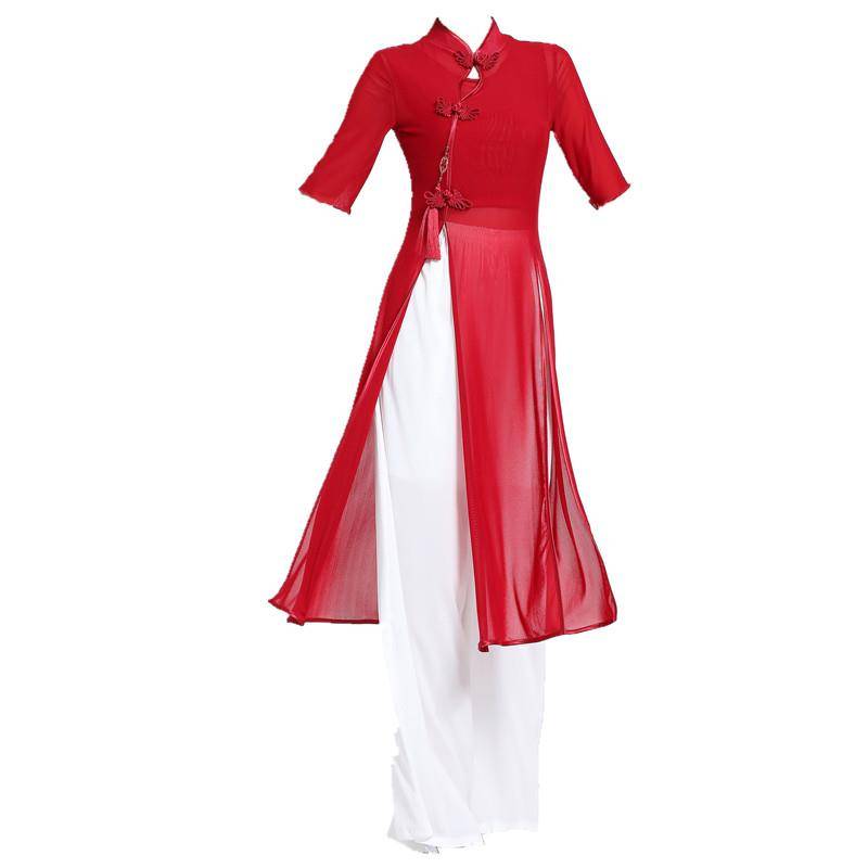 Classical dance service Audai cheongsam stage training service elastic improvement version stage Chinese style group dance service Zen suit