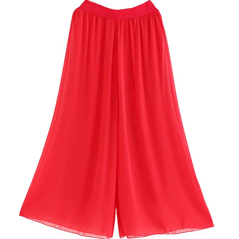 Modern dance wide -leg pants chiffon dance pants female summer loose gauze pants classical dance exercise pants dance skirt pants fake two pieces