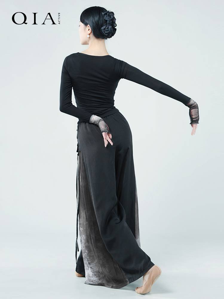 Kia Classical Dance Costume Female Chinese Wind Black Practice Ink Dance Server Adult Art Examination Server top