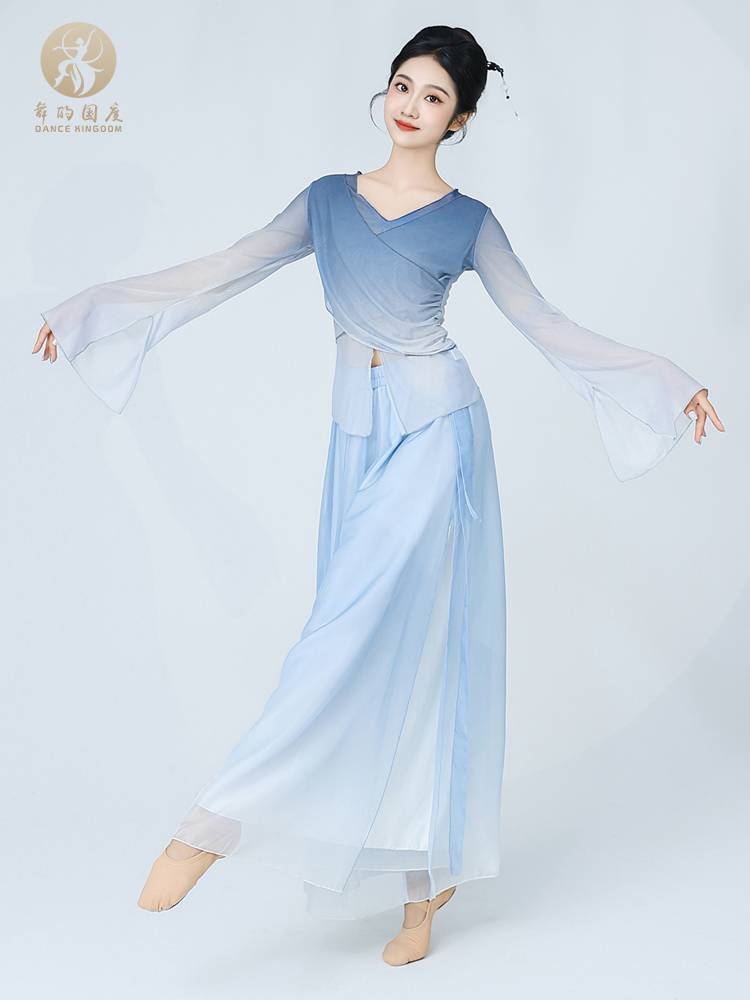 Dance of the country's summer classical dance clothing gradient gauze dance dance dance service female elegant practice service Chinese dance performance service