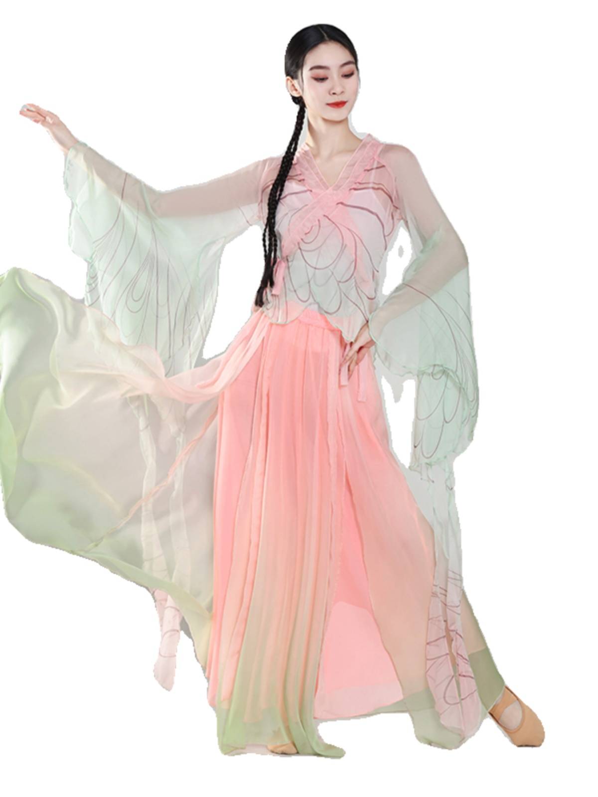 New classical dance performance service, training, gradient yarn, body rhyme, Chinese dance elegant dance dance girl