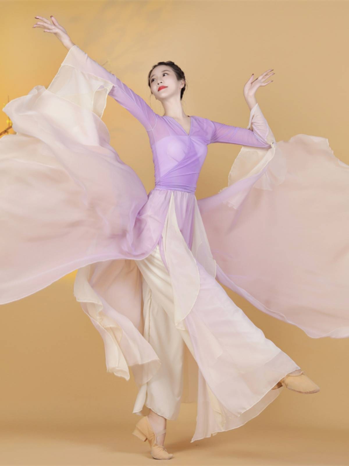 Classical dance clothing elegant immortal style ancient style Chinese dance body rhyme gauze exercise clothes dress skirt performance suit suits