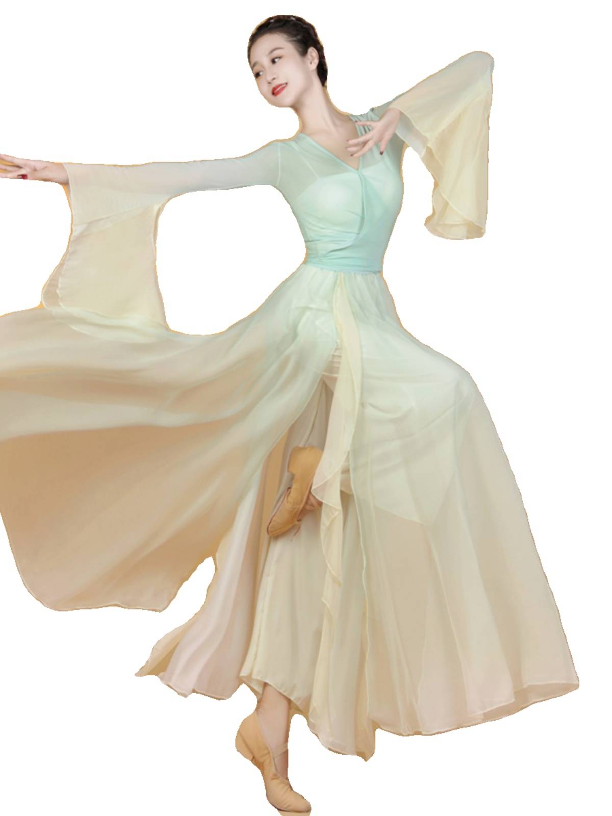 Classical dance clothing elegant immortal style ancient style Chinese dance body rhyme gauze exercise clothes dress skirt performance suit suits