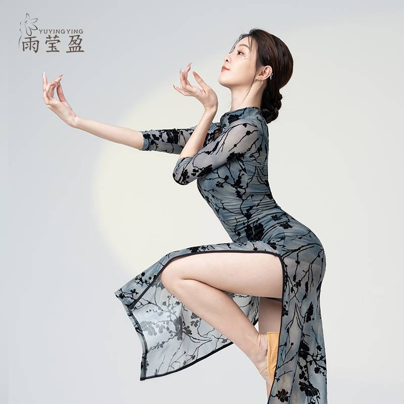 Spot classical dance improvement elasticity Q thin cheongsam skirt dance dance clothing retro Chinese dance exercise performance clothing excellent