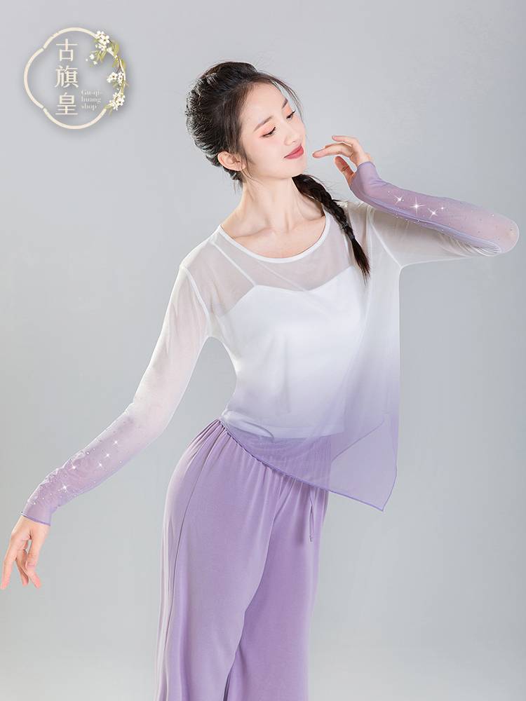 Ancient Banner Classical Dance Female Graphy Giney Jacket Chinese Dance Flowing Body Rhyme Modern Dance Performance Clothing Top