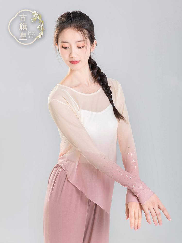 Ancient Banner Classical Dance Female Graphy Giney Jacket Chinese Dance Flowing Body Rhyme Modern Dance Performance Clothing Top