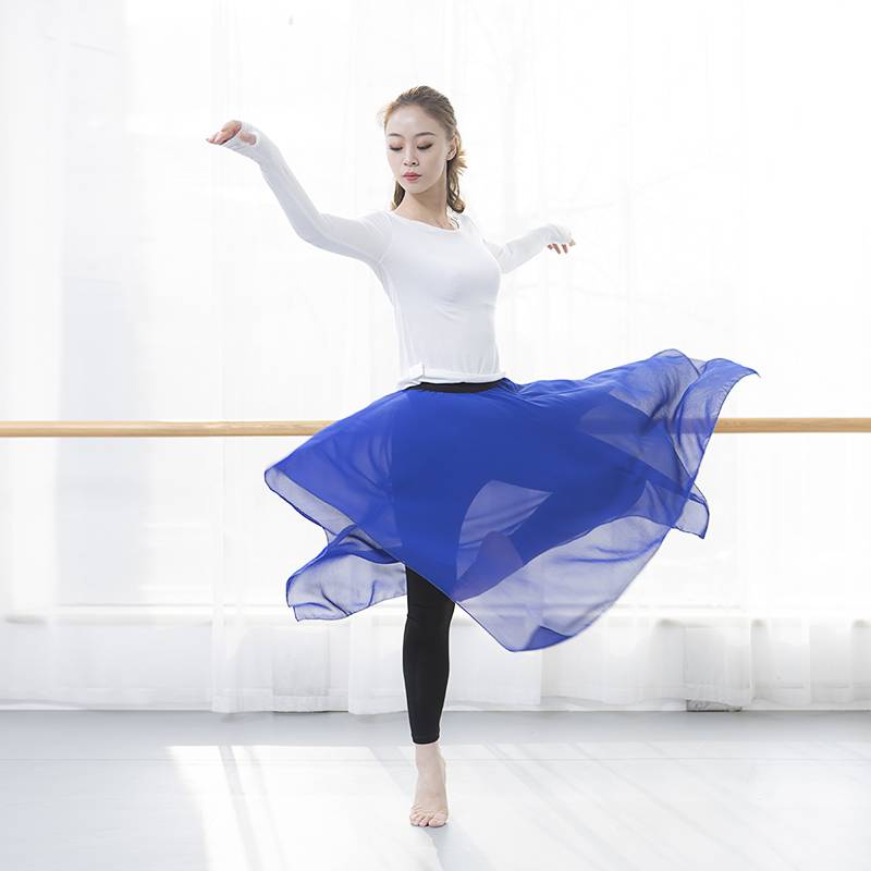 Autumn modern dance dance skirt pants -shaped body training dance dance A practice service, half -body gauze skirt national classical dance China