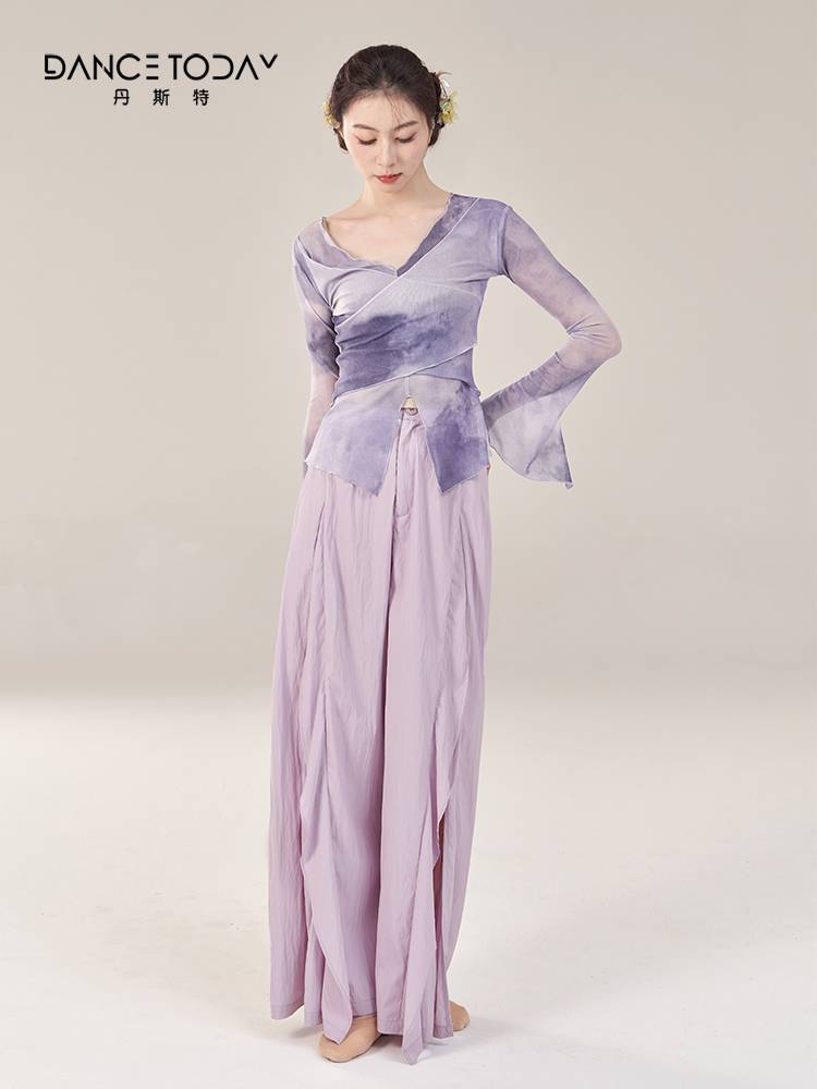 dancetoday Chinese classical dance clothing female elegant and ancient style gradient gauze long sleeve training