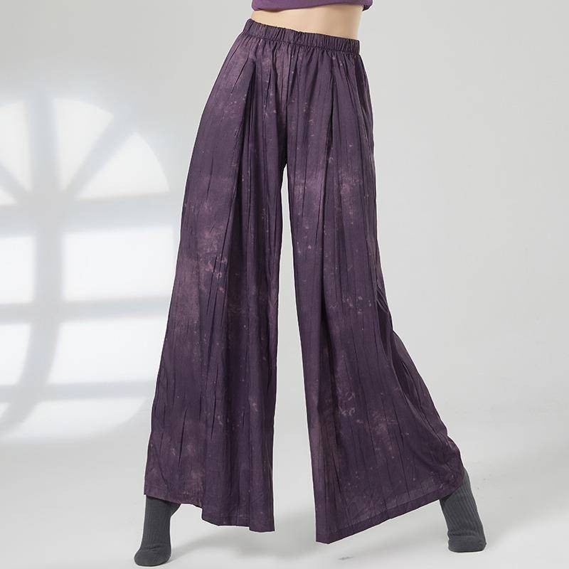 Classical dance loose, elegant printed wide -leg pants new dance clothes, pants, modern dance girl, national style practice pants