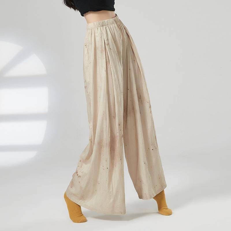 Classical dance loose, elegant printed wide -leg pants new dance clothes, pants, modern dance girl, national style practice pants