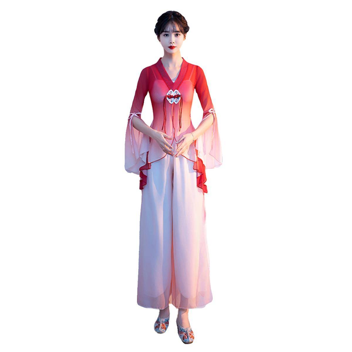Classical dance umbrella dance dance dance dance Chinese dance performance clothing embroidered national style clothes practice clothes short set