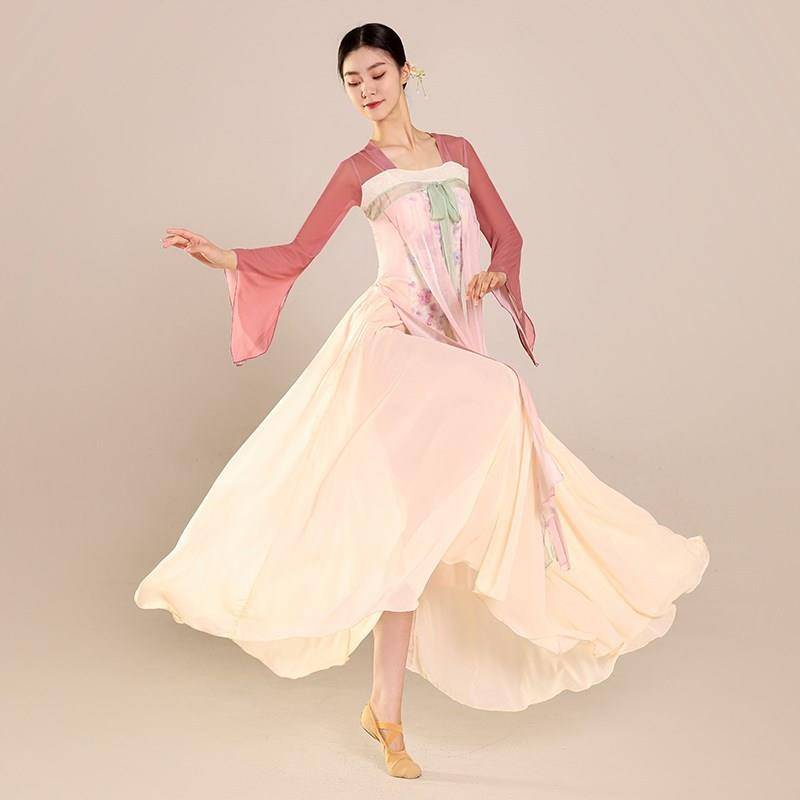 Classical dance dance clothing female elegant ancient style body rhyme training service Chinese dance performance dress dress Han Tang dance service