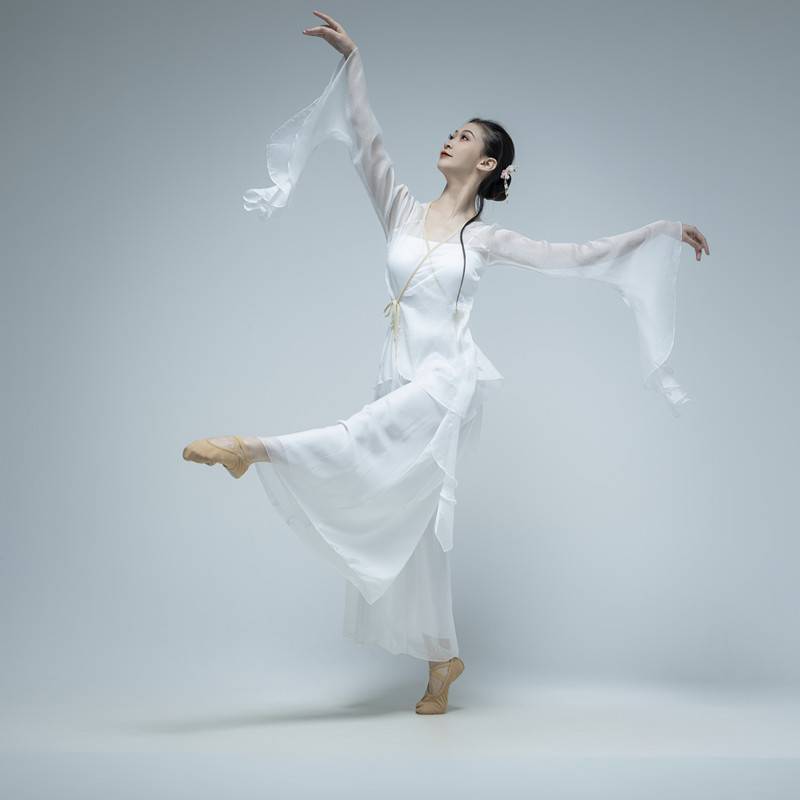 Classical dance service female elegant practice service art test shows the Chinese dance body rhyme dance white gauze fairy ancient style