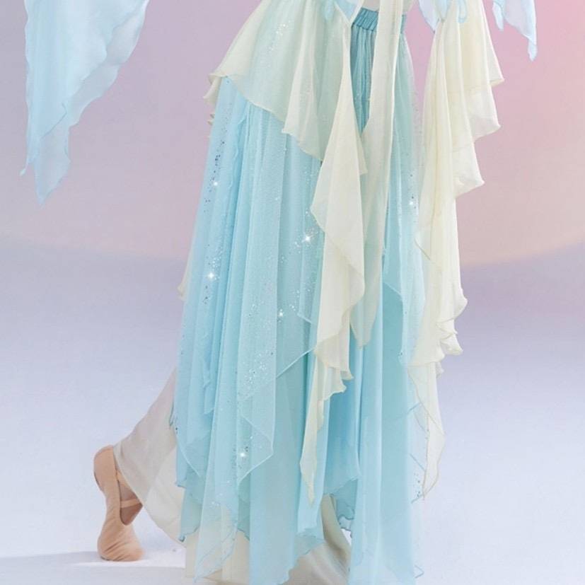 Liu Ge Classical Dance Dance Dance Dressing Dressing Fairy Fairy Gaunts Top Long Family Chinese Dance Performance Set Woman
