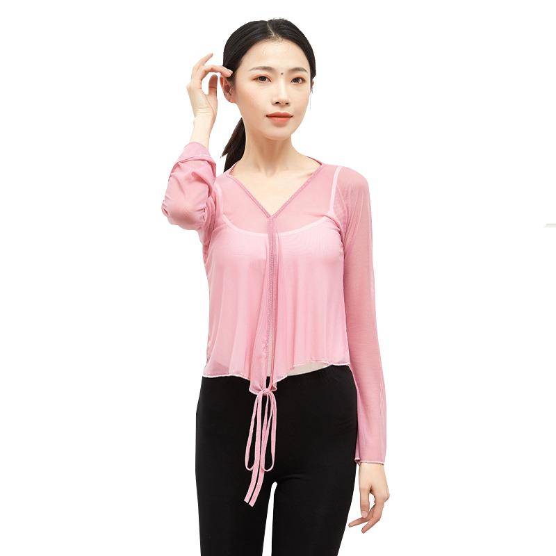Classical dance body rhyme gauze performance service girl elegant Chinese style clothing female short top
