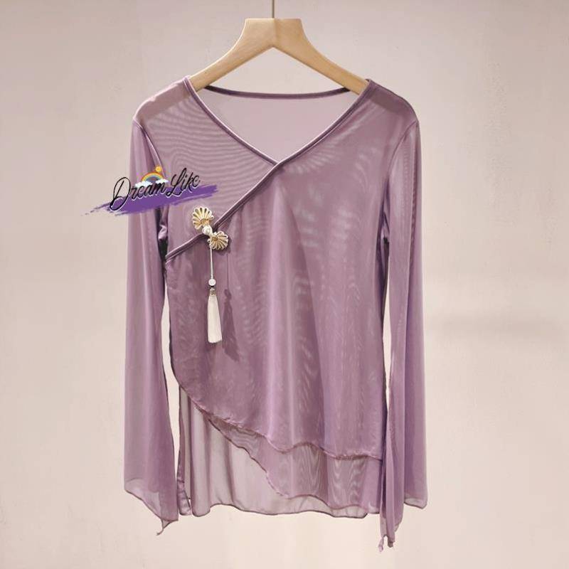 Classical dance yarn clothes rhyme new performance service girl elegant Chinese style fairy training skills dance dance top girl