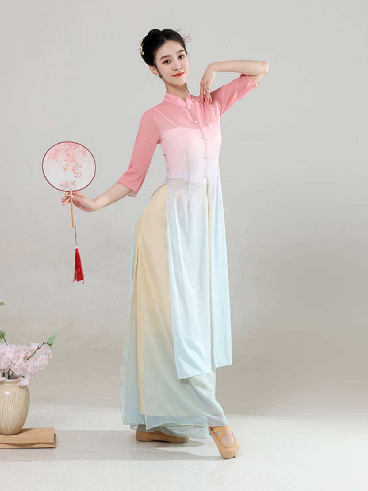 Classical dance clothing female elegant gauze performance cheongsam practice service fairy new Chinese style body rhyme art test service