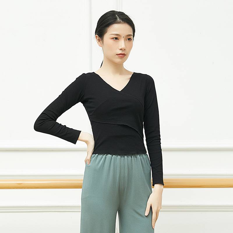 Classical dance exercise service women's female rhyme service base training service modern dance jacket female top female art test -shaped sports uniform