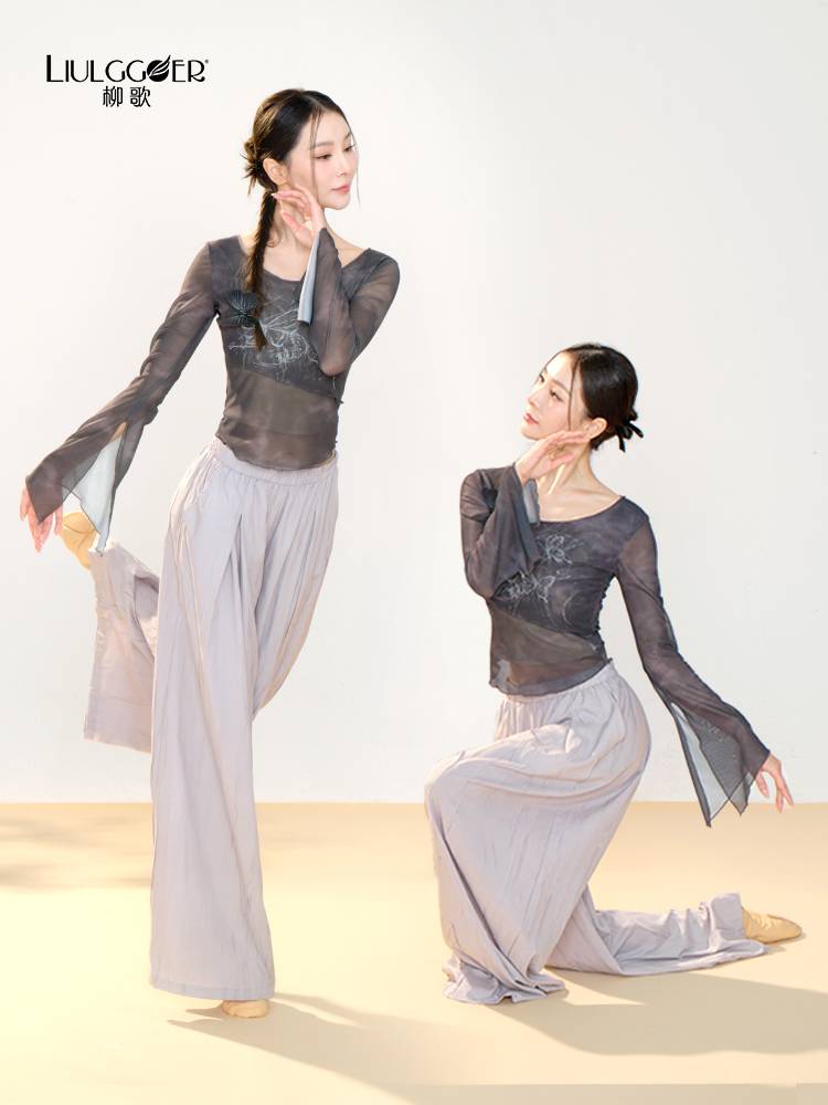 Liu Ge Classical Dance Body Rhyme Print Fluton Sleeve Practice Service Chinese Dance National Facilitons Network Eye Dance Server Girl