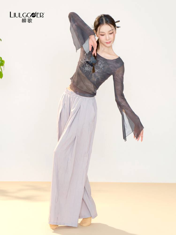 Liu Ge Classical Dance Body Rhyme Print Fluton Sleeve Practice Service Chinese Dance National Facilitons Network Eye Dance Server Girl