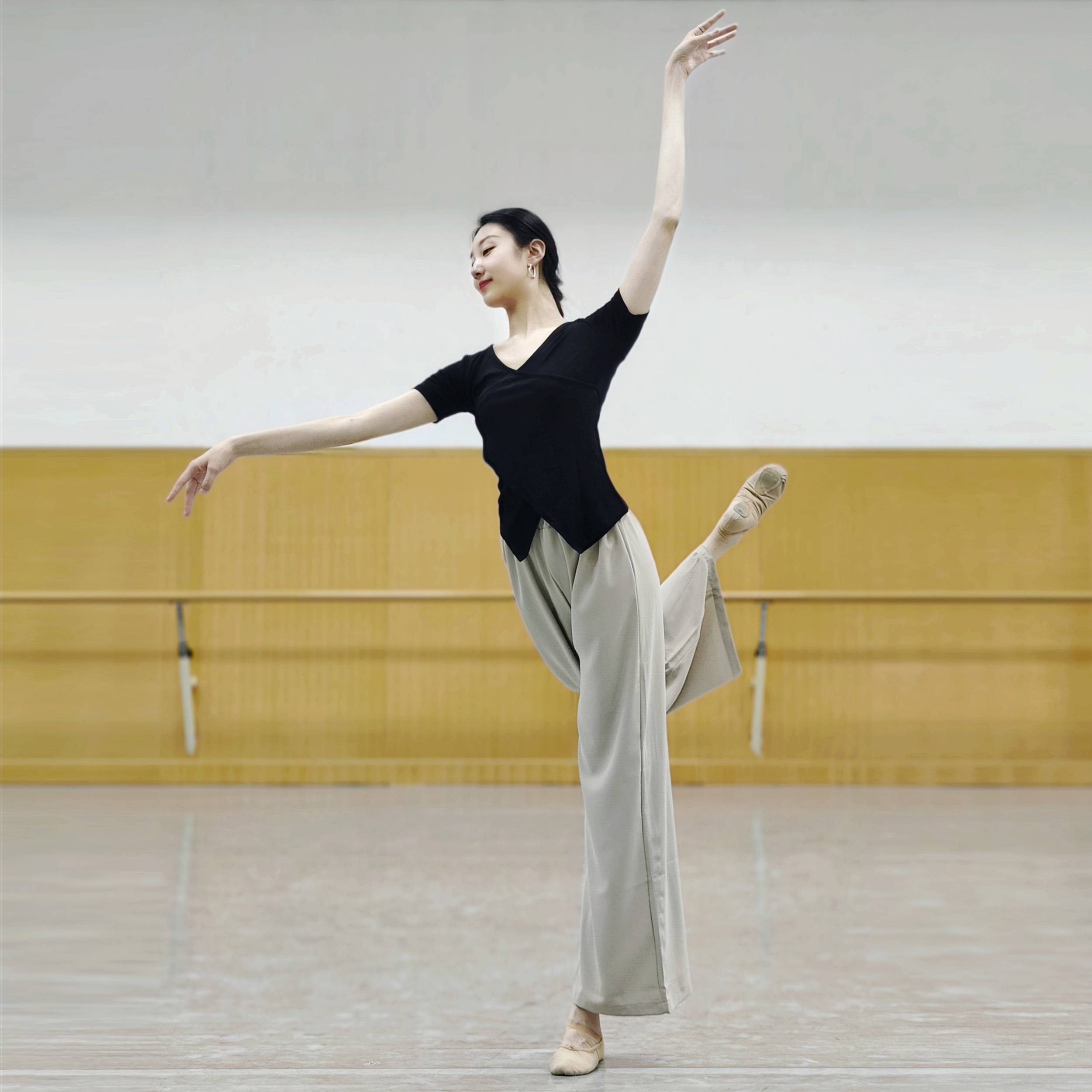 Short -sleeved modern dance clothing spring and summer classical dance exercise body training clothing women's yoga knitted top dressing