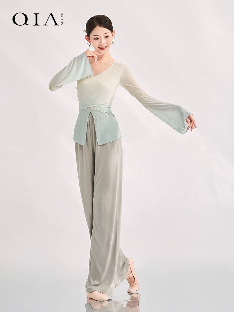 Qia Classical Dance Performance Services Female Chinese Dance Ink Wind Practice Hard Fun Sleeve Top Gradm -changing Gentle Clothes