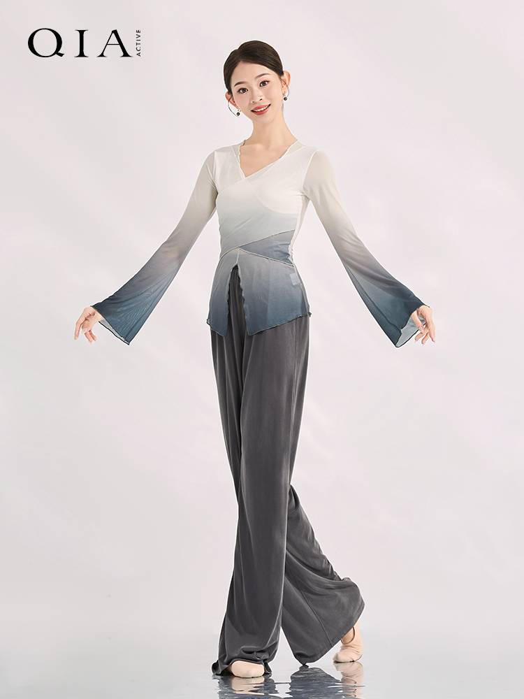 Qia Classical Dance Performance Services Female Chinese Dance Ink Wind Practice Hard Fun Sleeve Top Gradm -changing Gentle Clothes
