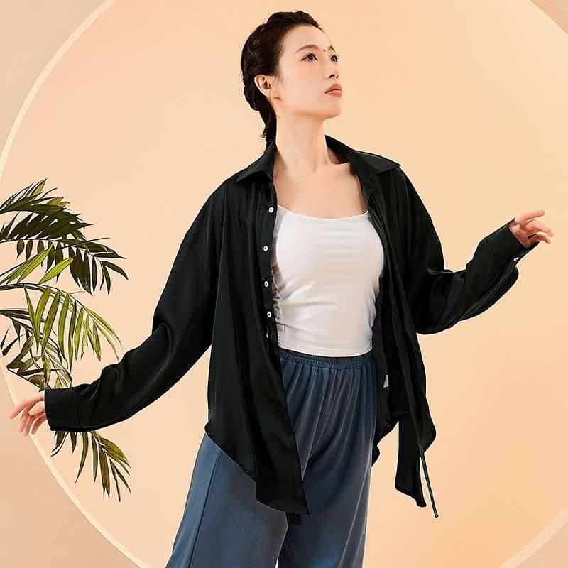 Modern dance shirt dance practice clothes loose top, female shape training clothing classical dance performance clothing shirt