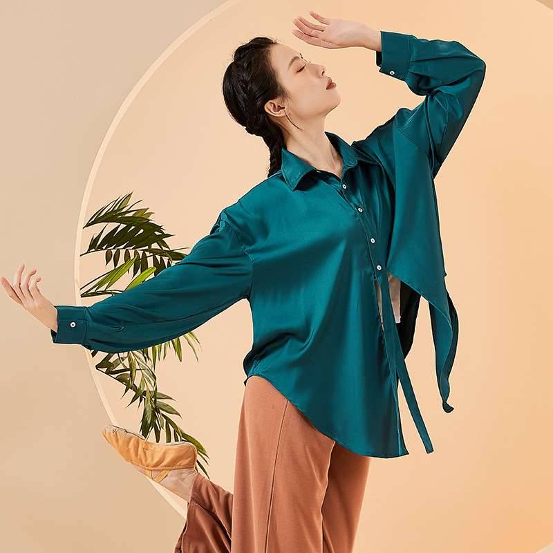 Modern dance shirt dance practice clothes loose top, female shape training clothing classical dance performance clothing shirt
