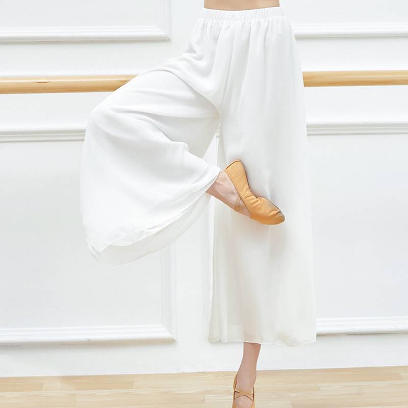 Yidu Yimu Classical Dance wide -leg pants double -layer Chinese style dance clothing elegant chiffon practice pants skirt modern dance