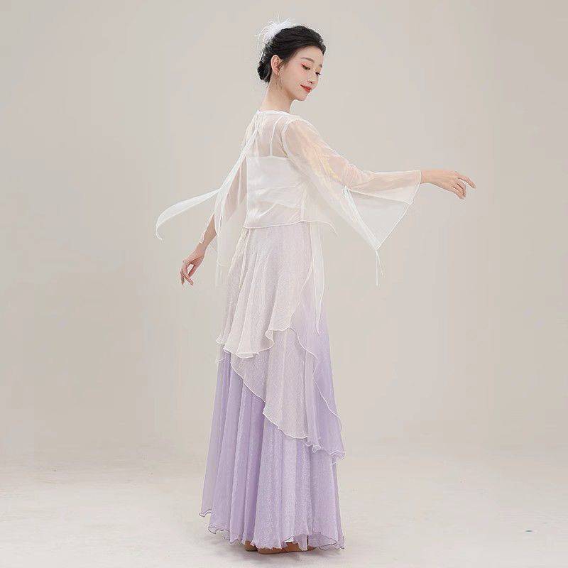 Performance service Performance new classical dance ancient style fairy gauze elegant set body rhyme Chinese dance practice top